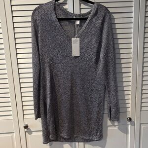 H&M Silver Metallic Knit Dress